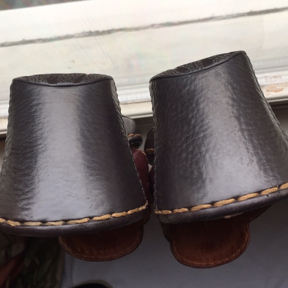 Born Leather Thong Flip Flop Wedge Sandals - Picture 5 of 5